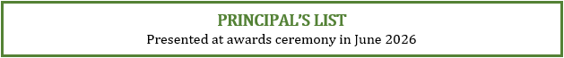 Princapal's list sign