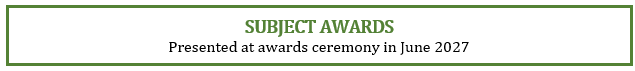 Subject awards sign