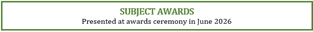 Subject awards sign
